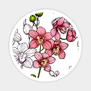 Pink orchids Magnet